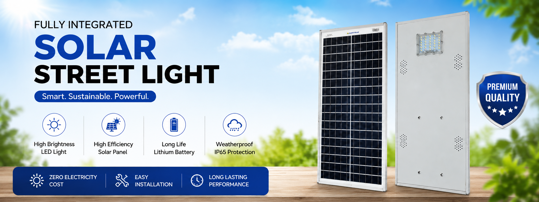 Fully Integrated All in One Solar Street Light